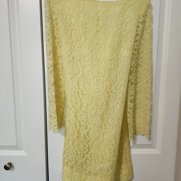 Vintage Yellow Homemade Lace Mod Mini Dress - Picture 5 of 12